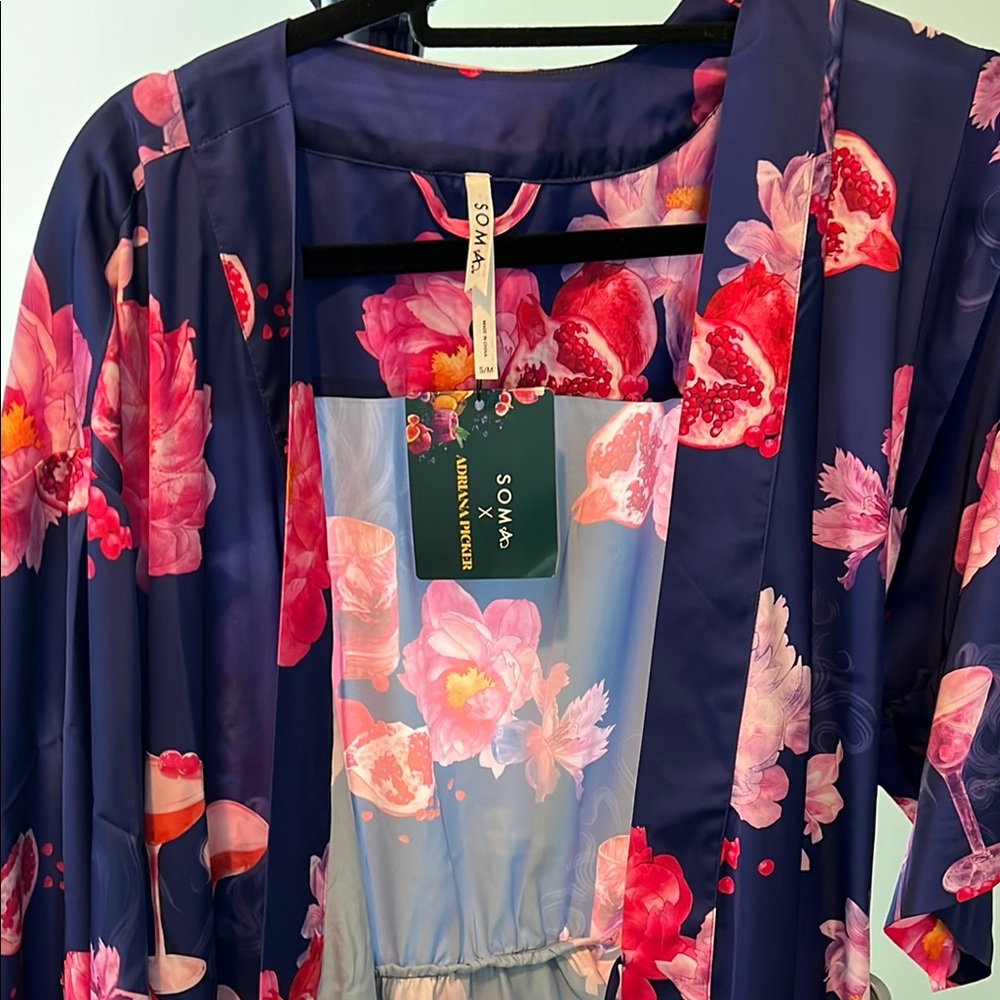 Soma Navy Floral Kimono